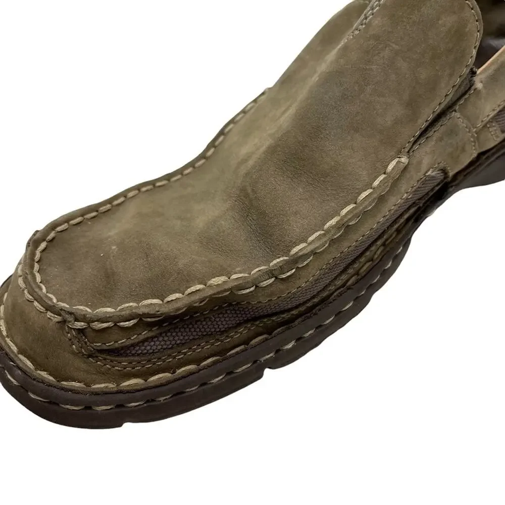 CLARKS XTR LITE Genuine Leather Neutral Taupe Loafers Casual Slip On Shoes 10.5